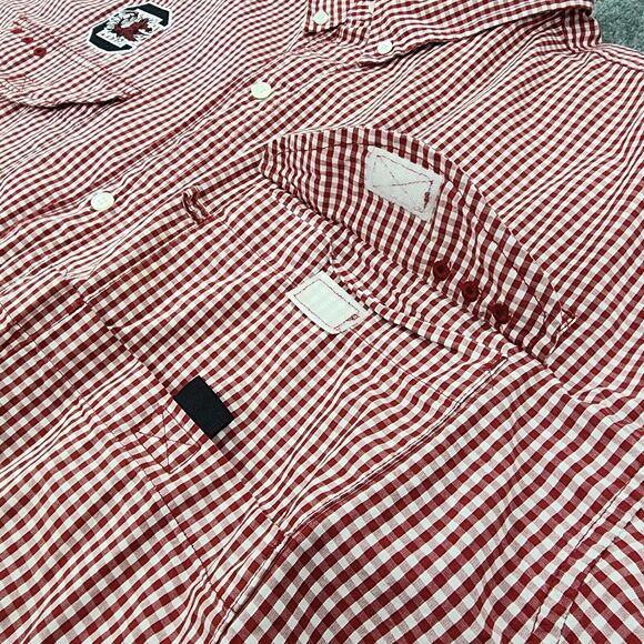 South Carolina Gamecocks Shirt Men XXL Gingham Check Columbia PFG Super Bonehead - Picture 14 of 16